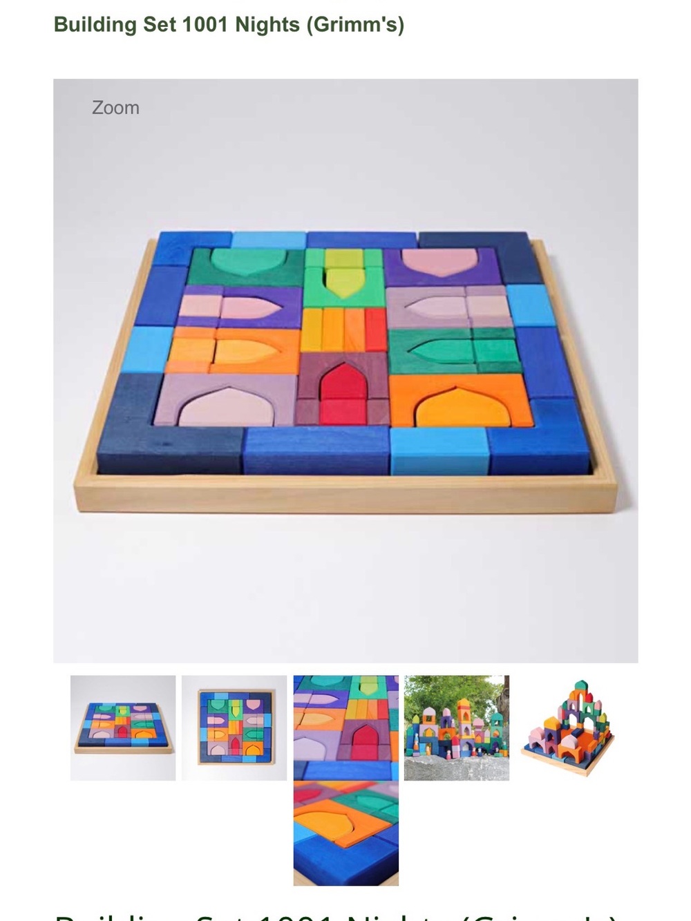 Grimm’s 1001 Nights Colorful Wooden Building Block Set - Picture 2 of 2